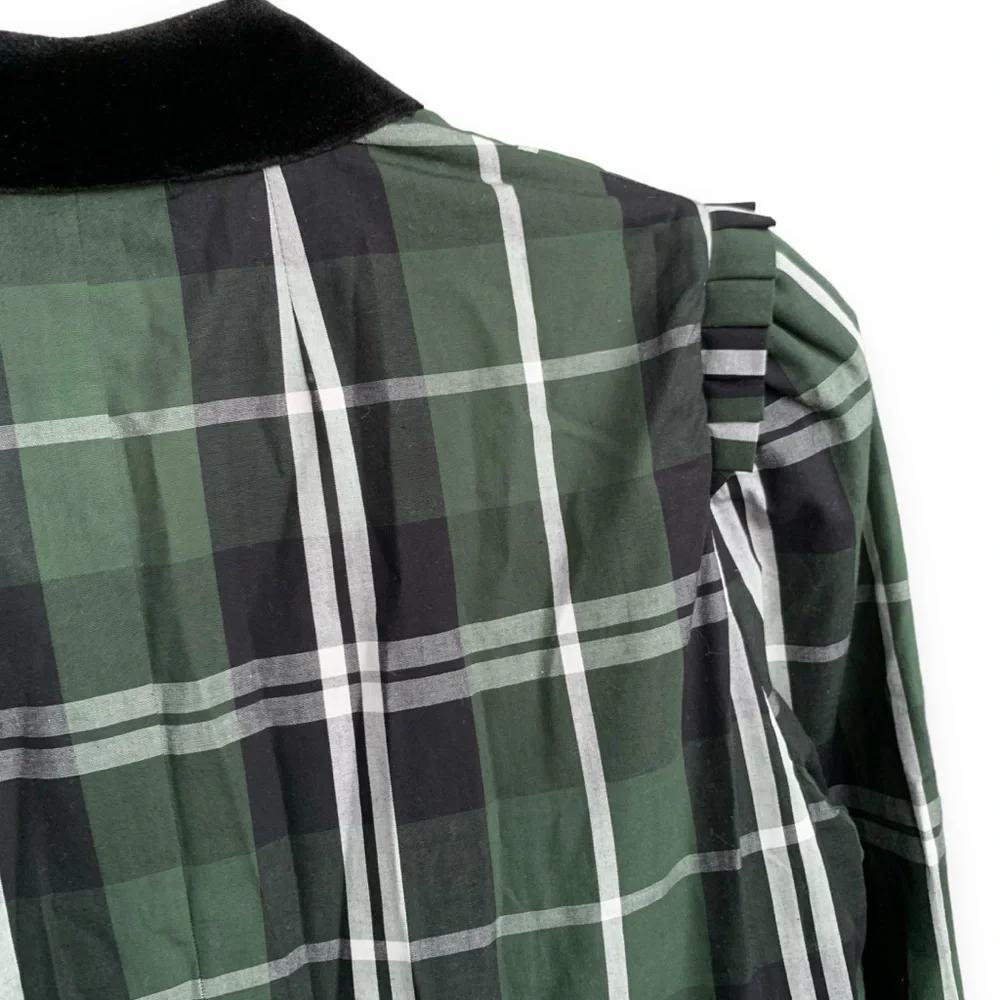 Elegant Green Plaid Dress - Picture 13 of 16